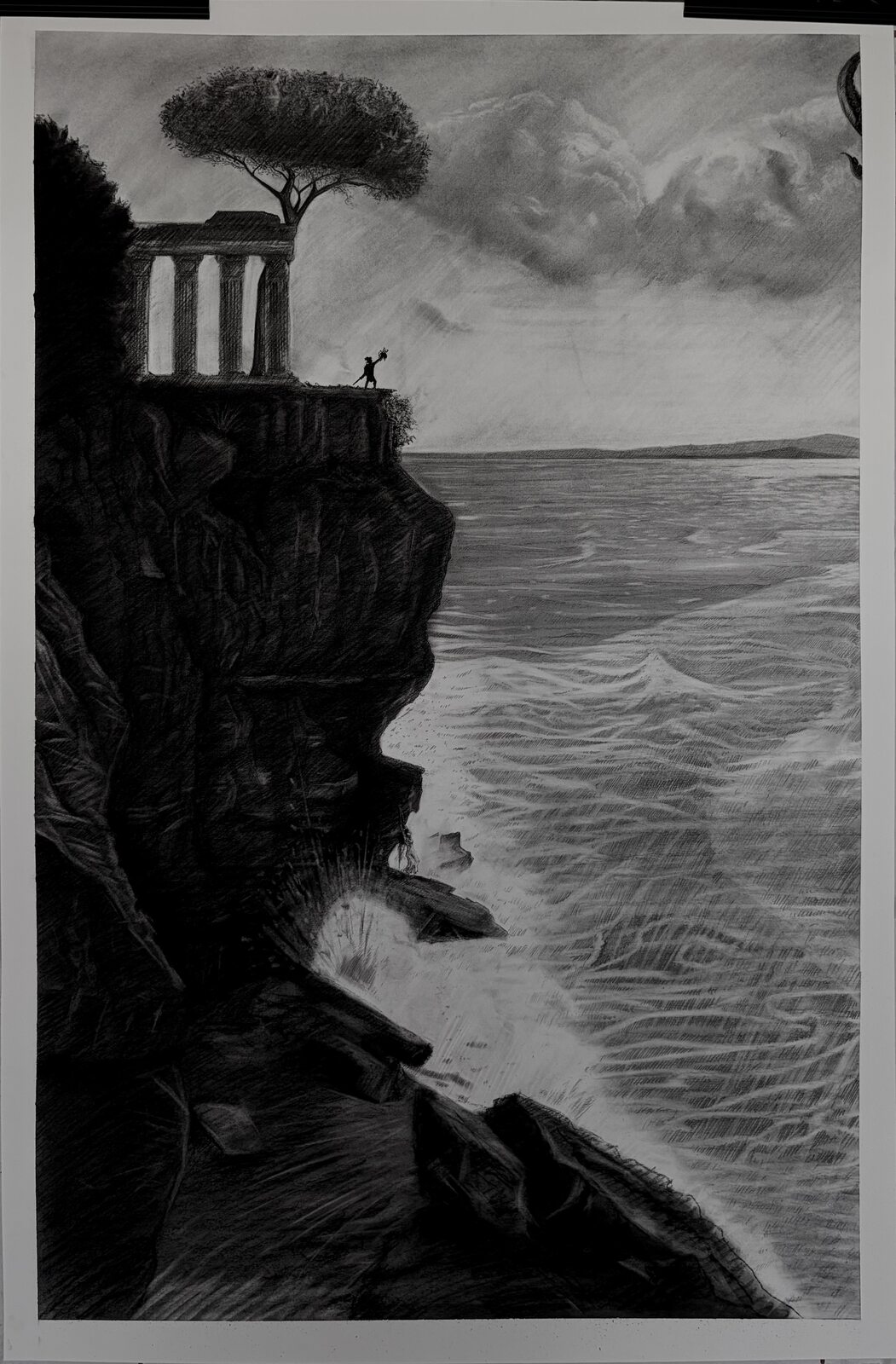 Andromeda's Rescue, charcoal by Claudio Aluzzi