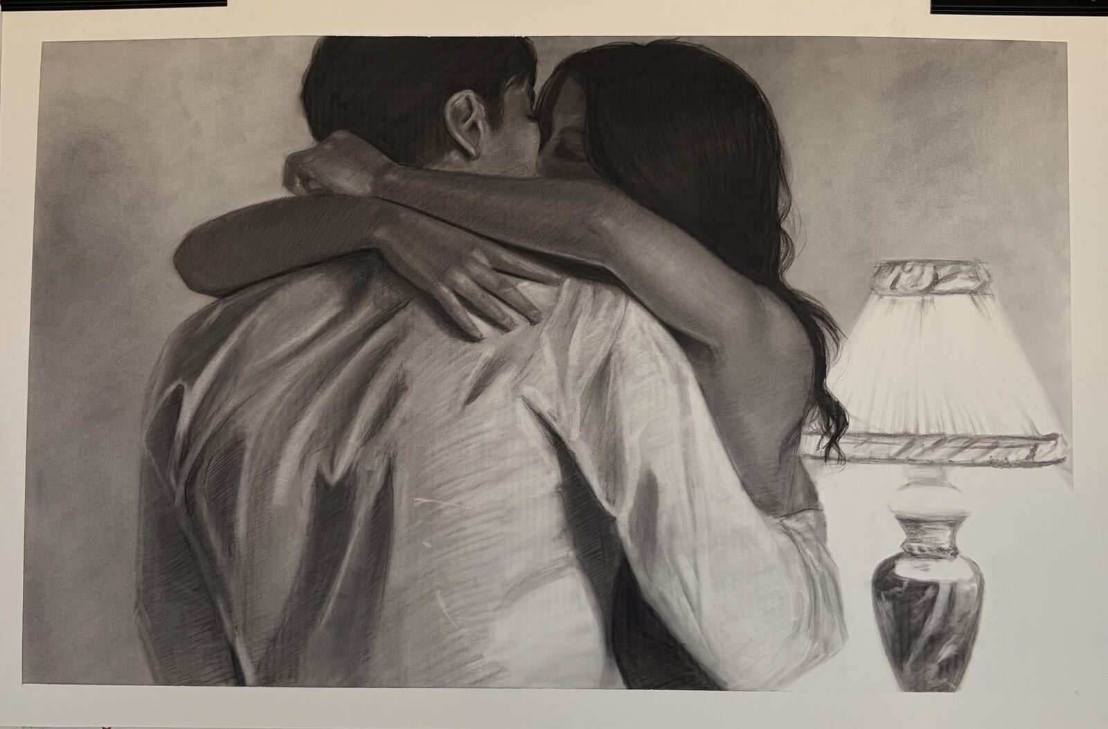 Michael and Apollonia, charcoal by Claudio Aluzzi