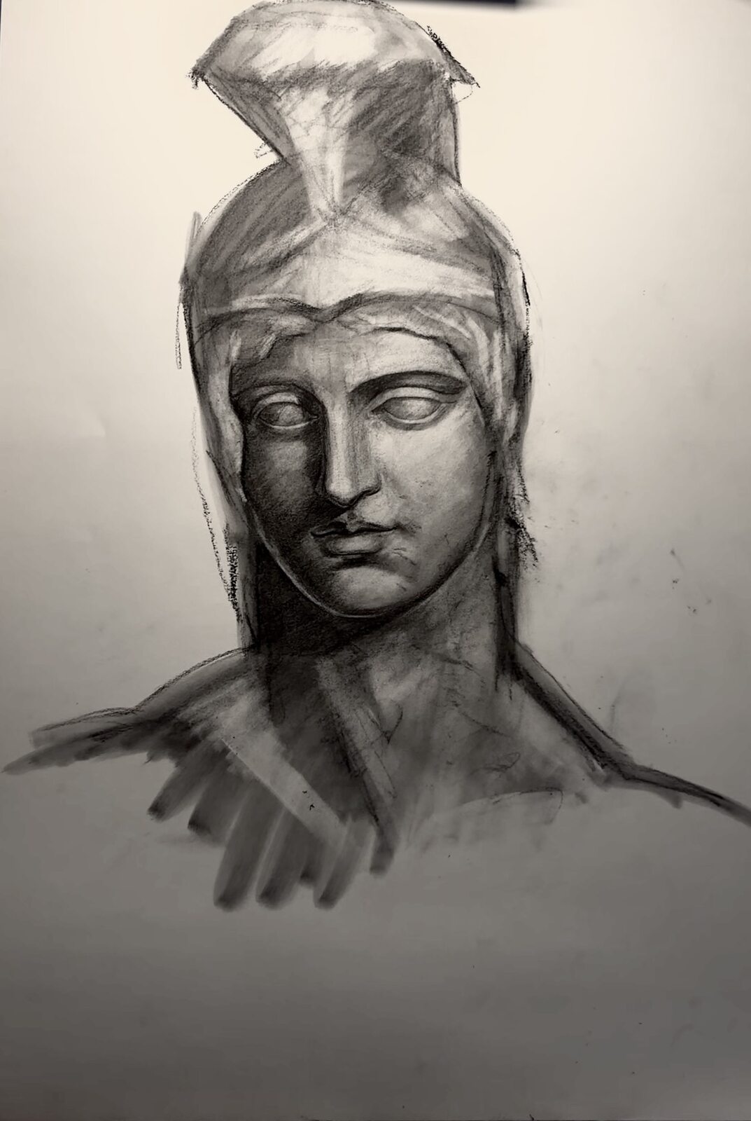 Achilles Study, charcoal by Claudio Aluzzi